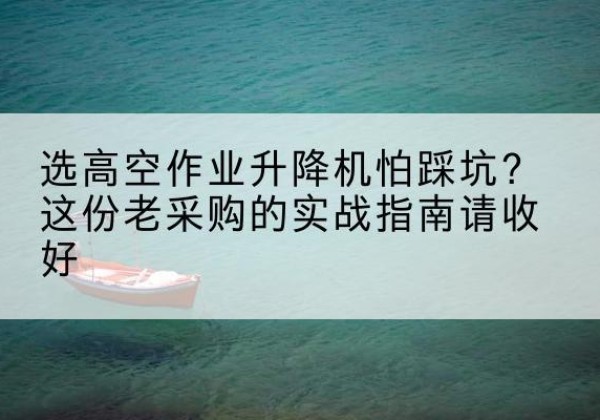嘉定区高空作业升降机厂家推荐-选高空作业升降机怕踩坑？这份老采购的实战指南请收好