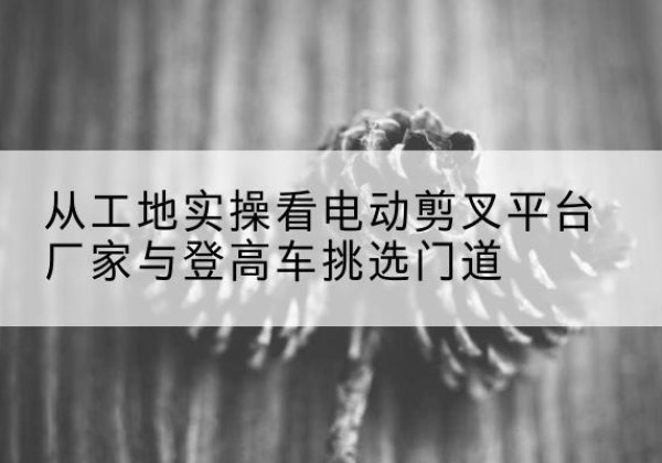 嘉定区电动剪叉升降平台厂家-从工地实操看电动剪叉平台厂家与登高车挑选门道